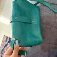 کیف چرم دست ساز سبز