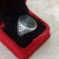 انگشتر عقیق و فیروزه اصل