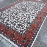 فرش آلما کرم با حاشیه مسی آجری ۱۲و۹و۶متری