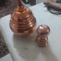 سه عدد قندان مسی و سه عدد نمکدان