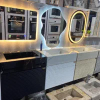 روشویی کابینتی مدل کاسه پرسلان با شلف و کابین