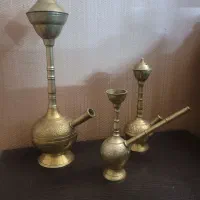 سه عدد قلیان برنجی دکوری