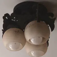 لوستر سقفی فلز چوب