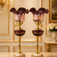 تولیدی لاله چراغ لب چین کریستال خودرنگ پایه مرمر