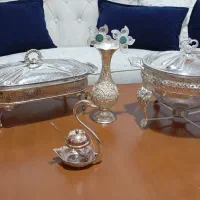 گلدان و سوپ خوری گرد و مستطیل و شکر دون