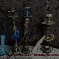 قلیان چوبی و برنجی