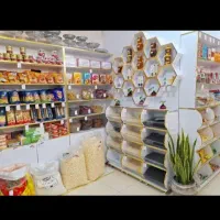 قفسه استند حبوبات عطاری ویترین سوپری شلف دکورکانتر