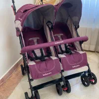 کالسکه عصایی دوقلو انگلیسی بسیار نو مناسب سیسمونی