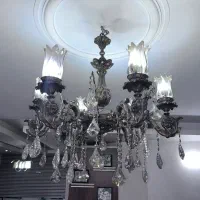 لوستر برنجی ۶ شعله بسیار شیک و سالم