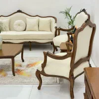 مبل لوئیز فرانسوی مدرن کد مبلمان تمام چوب چک ۶ماهه