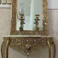 آینه و شمعدان و ساعت برنز