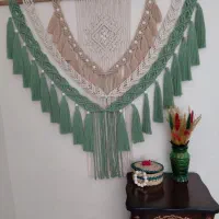 دیوارکوب مکرومه(عکس اول دوم آماده ارسال) پرده شلف