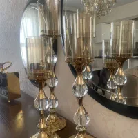 جاشمعی پایه دار کریستال فلزی ترک