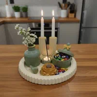 ست ۷ تکه گلدان ،جا شمعی ، جا عودی