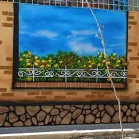 نقاشی باغ طرح سنگ منظره طره کنده  دیوار نویسی و...