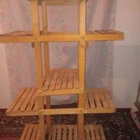 استند گلدان چوبی