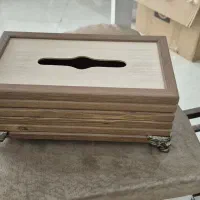 سطل و جعبه دستمال کاغذی چوبی