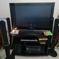 lcd پلاسما ۴۳ اینچ سامسونگ با میز و سینمای خانگی
