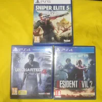بازی ps5 و ps4 سه تا sniper elite و evil 2 و uncha