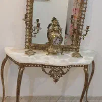 آینه شمعدان برنز همراه ساعت