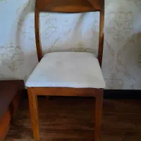 میز آرایش به رنگ عسلی با صندلی