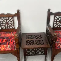 میز صندلی چوبی سنتی