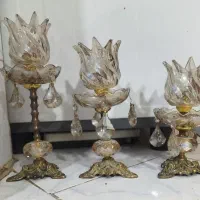 شمعدان سه تیکه برنز