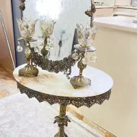 آیینه شمعدان برنز طلایی نو مارک (الماس)