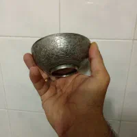 کاسه قدیمی مهر دار وقلمکاری شده
