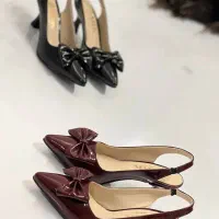 کفش پاپیونی سایز ۴۰ پاشنه ۶ سانت زرشکی