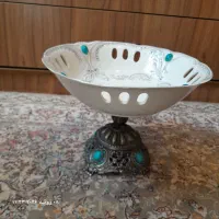 میوه خوری گل برجسته چینی پایه بلند