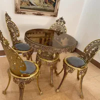 میز نهارخوری الیاژ و برنج۴نفره