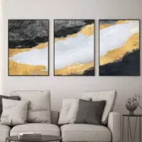 تابلو نقاشی برجسته سه تکه لت برجسته مینیمال ابستره