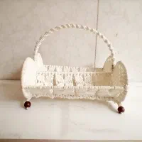 جا قاشقی و جا دستمالی مکرومه