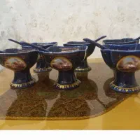 ظرف چینی سرمه ای طرح لیلی و مجنون