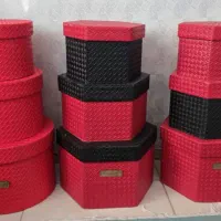 جعبه کادویی طرح چرم و گل خشک و پوشال