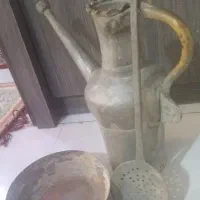 آفتابه مسی و کفگیر و کاسه