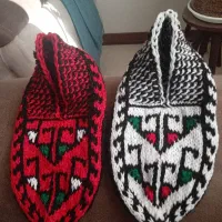 گیوه مچی  وساق بلند کاموای دست بافت