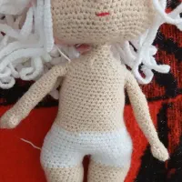 عروسک بافت با لباس و کفش و تل