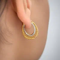 گوشواره تراش مدل تور عیار ۹۲۵ نقره برف