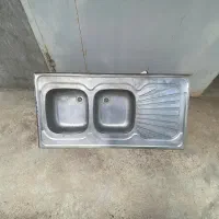 سینک دو لگنه  رو کار استیل البرز چپ لگن