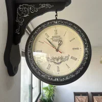 ساعت  دیواری آویزی  دو طرفه طرح چوب