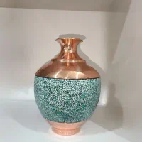 گلدان بلونی مس فیروزه کوب