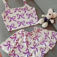دوخت ست کراپ و شرت دخترانه