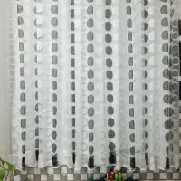 پرده حریر طرح دار