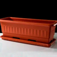گلدان پلاستیکی رنگ قهوه ای بزرگ