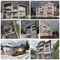 طراحی حرفه‌ای* نمای  ساختمان و طراحی ویلا و داخلی