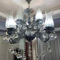 لوستر شاه عباسی طلایی و نقره ای