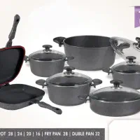 سرویس قابلمه PMT/سرویس پخت و پز 12 پارچه/رنگ طوسی