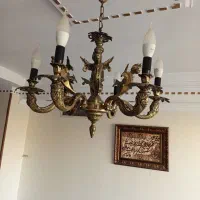 لوستر برنجی به همراه دیوار کوب